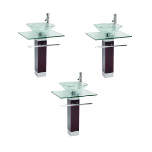 Lavattorio con pedestal vidrio